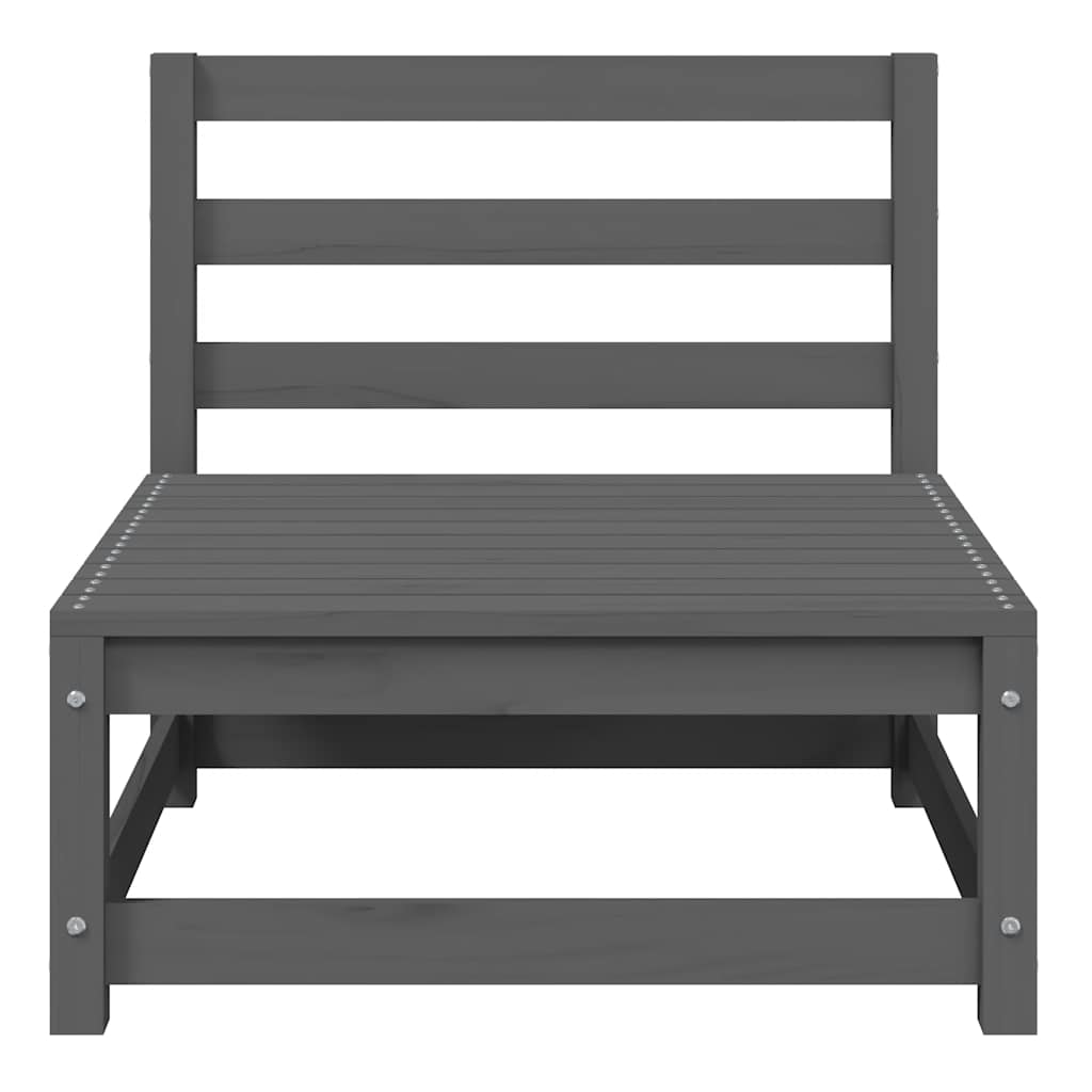 Set Divani da Giardino 2 pz con Cuscini Grigio Massello di Pino | homemem39