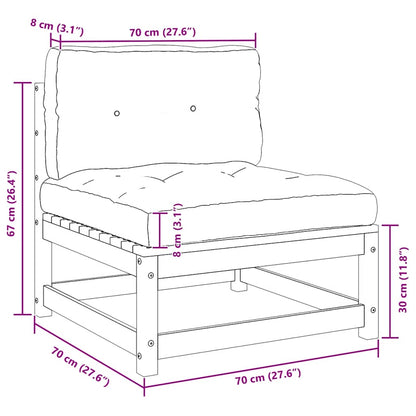 Set Divani da Giardino 2 pz con Cuscini Grigio Massello di Pino | homemem39