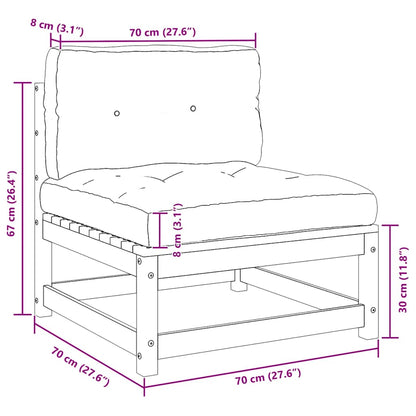 Set Divani da Giardino 3 pz con Cuscini in Pino Massello Nero - homemem39