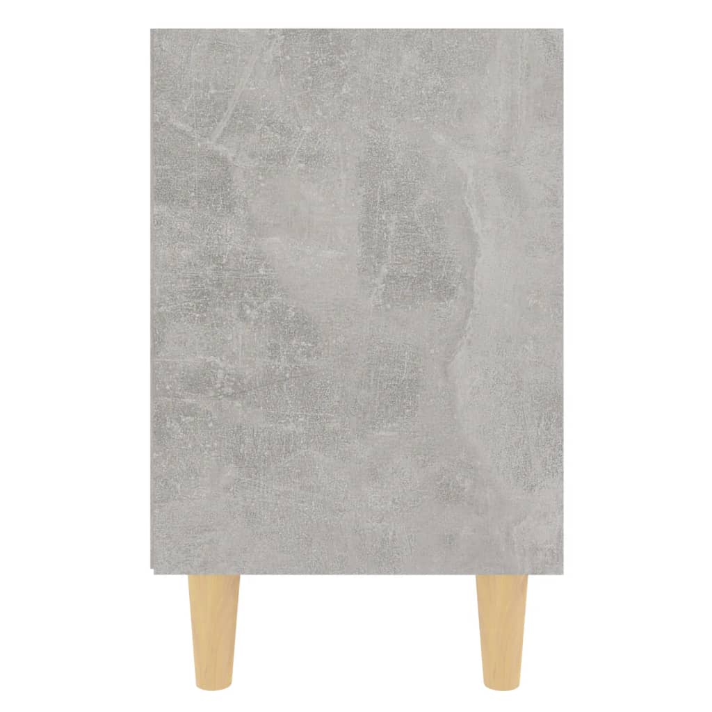 Comodini Gambe in Legno Massello 2pz Grigio Cemento 40x30x50 cm - homemem39