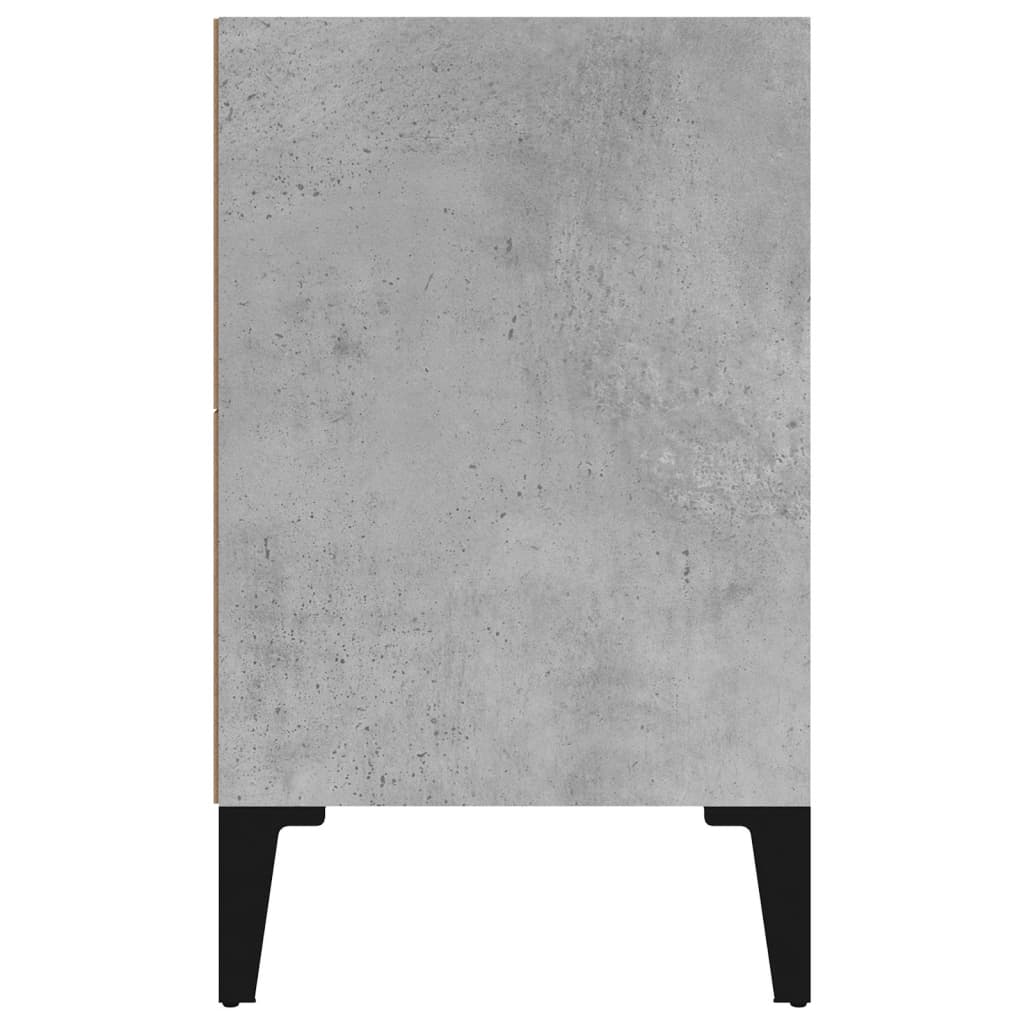 Comodino con Gambe in Metallo Grigio Cemento 40x30x50 cm - homemem39