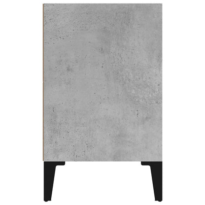 Comodino con Gambe in Metallo Grigio Cemento 40x30x50 cm - homemem39