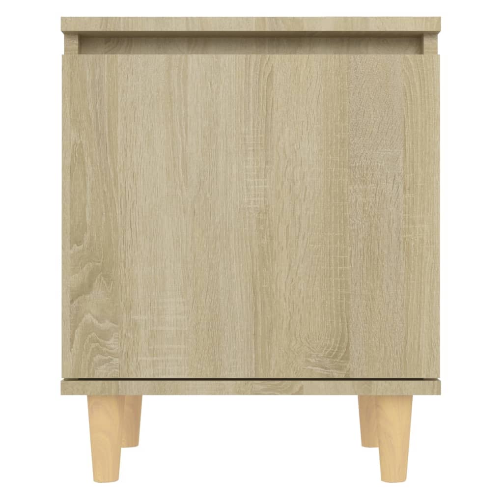 Comodino con Gambe in Legno Massello Rovere Sonoma 40x35x50cm - homemem39