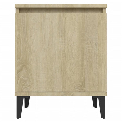 Comodini con Gambe in Metallo Rovere Sonoma 40x30x50 cm