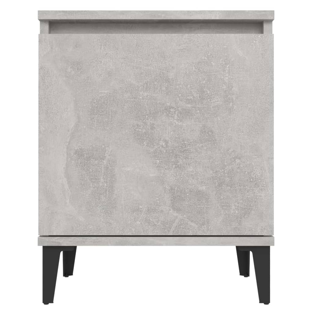 Comodini con Gambe in Metallo Grigio Cemento 40x30x50 cm - homemem39