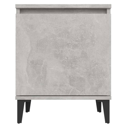 Comodini con Gambe in Metallo Grigio Cemento 40x30x50 cm - homemem39