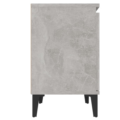 Comodini con Gambe in Metallo Grigio Cemento 40x30x50 cm - homemem39