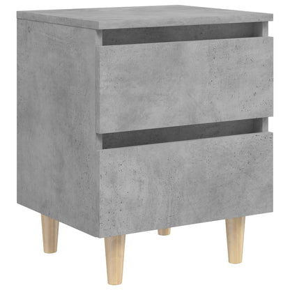 Comodino con Gambe in Pino Massello Grigio Cemento 40x35x50 cm - homemem39