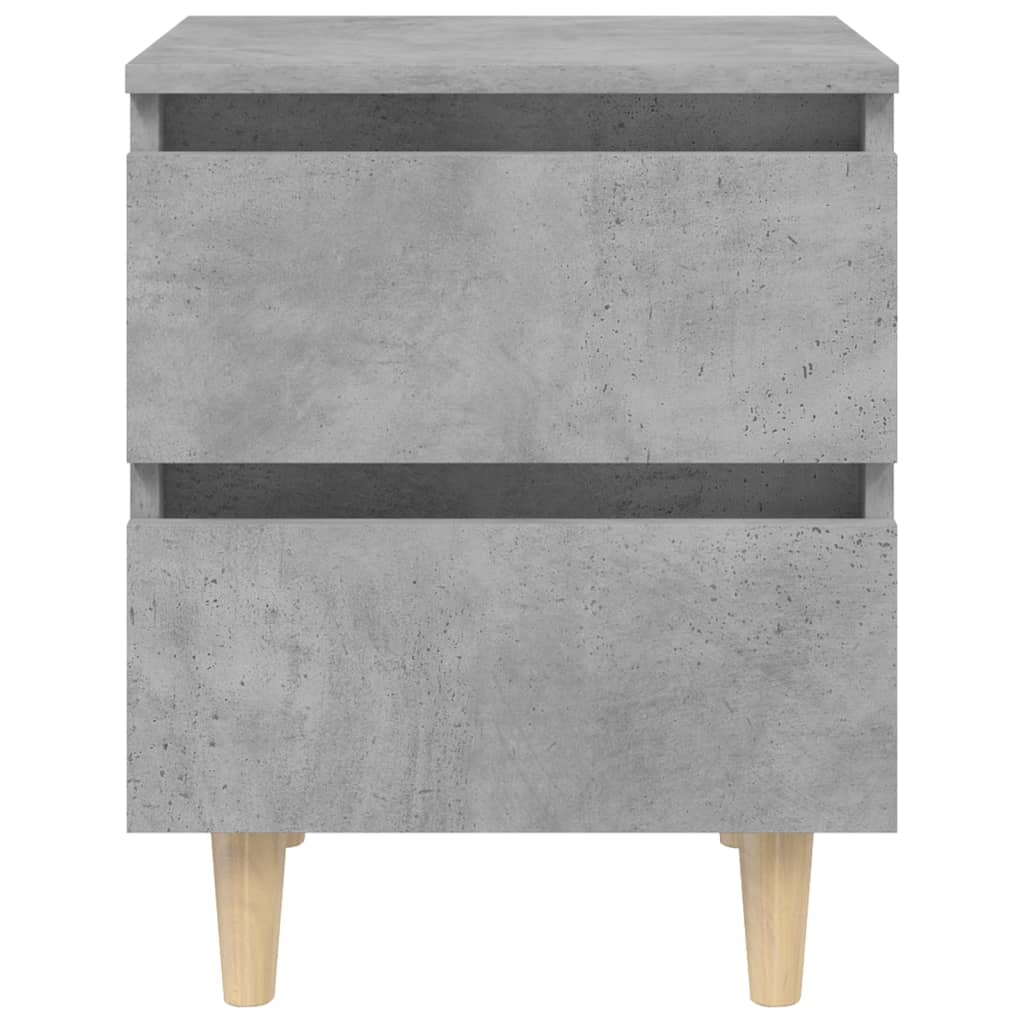 Comodino con Gambe in Pino Massello Grigio Cemento 40x35x50 cm - homemem39
