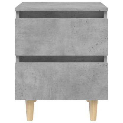 Comodino con Gambe in Pino Massello Grigio Cemento 40x35x50 cm - homemem39