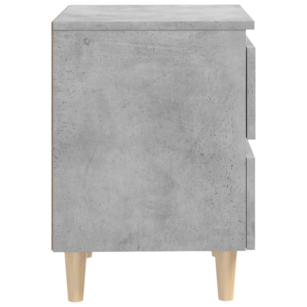Comodini con Gambe Pino Massello 2pz Grigio Cemento 40x35x50 cm - homemem39