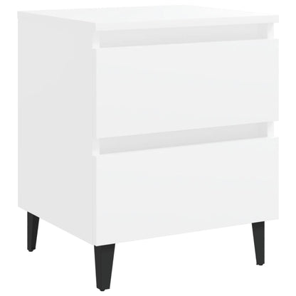 Comodini 2 pz Bianco Lucido 40x35x50 cm in Legno Multistrato - homemem39
