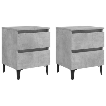 Comodini 2pz Grigio Cemento 40x35x50 cm in Legno Multistrato - homemem39