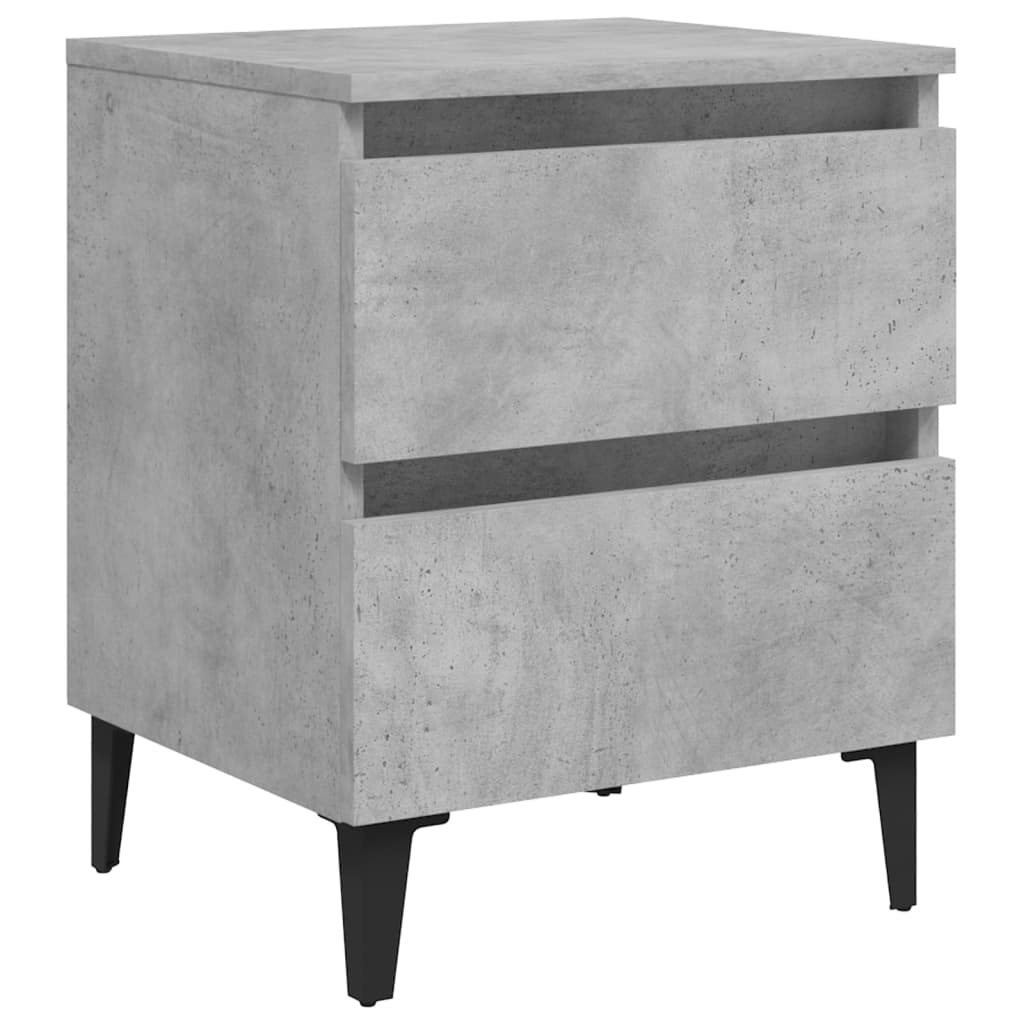 Comodini 2pz Grigio Cemento 40x35x50 cm in Legno Multistrato - homemem39