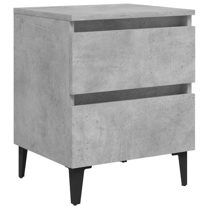 Comodini 2pz Grigio Cemento 40x35x50 cm in Legno Multistrato - homemem39
