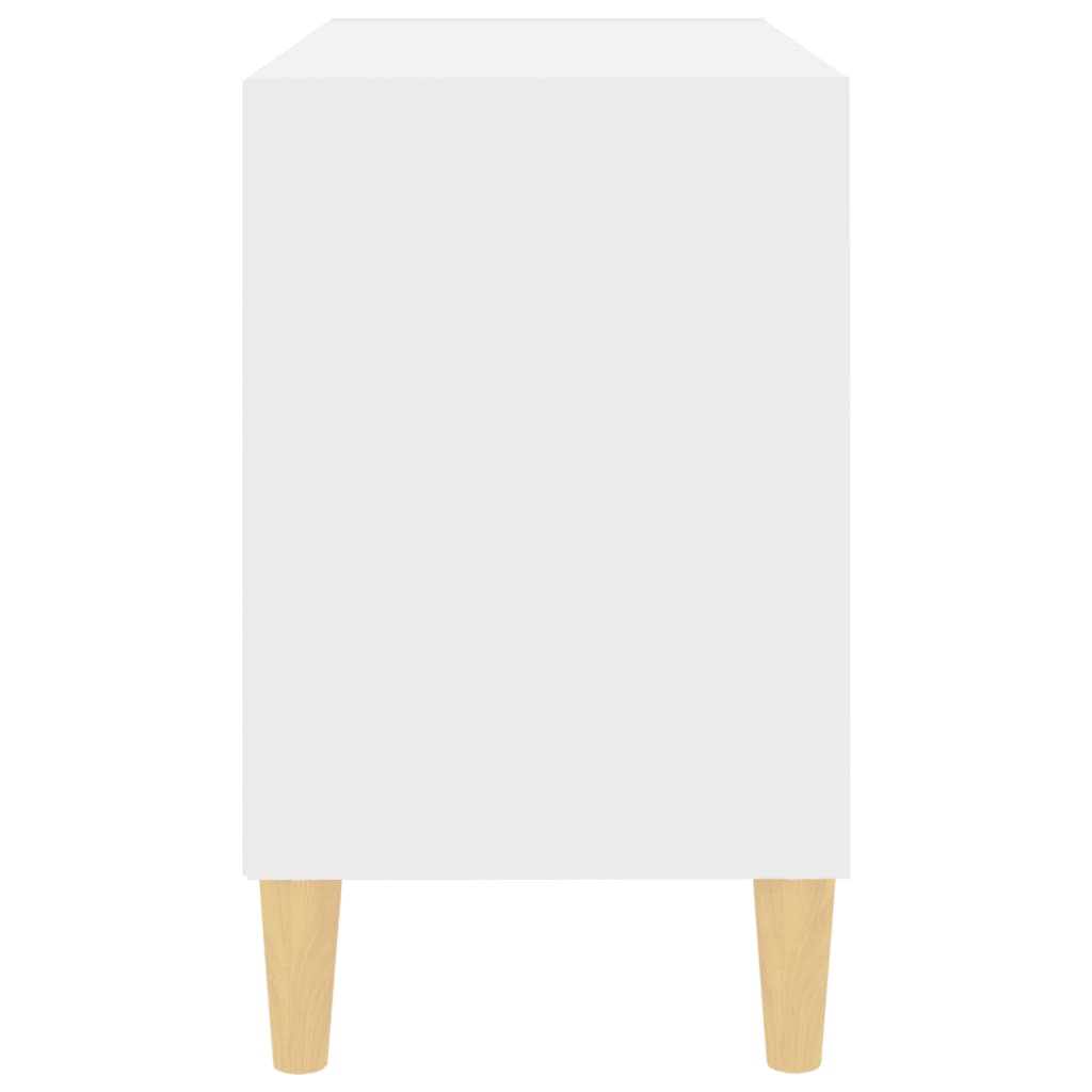 Mobile TV con Gambe in Legno Massello Bianco 69,5x30x50 cm - homemem39