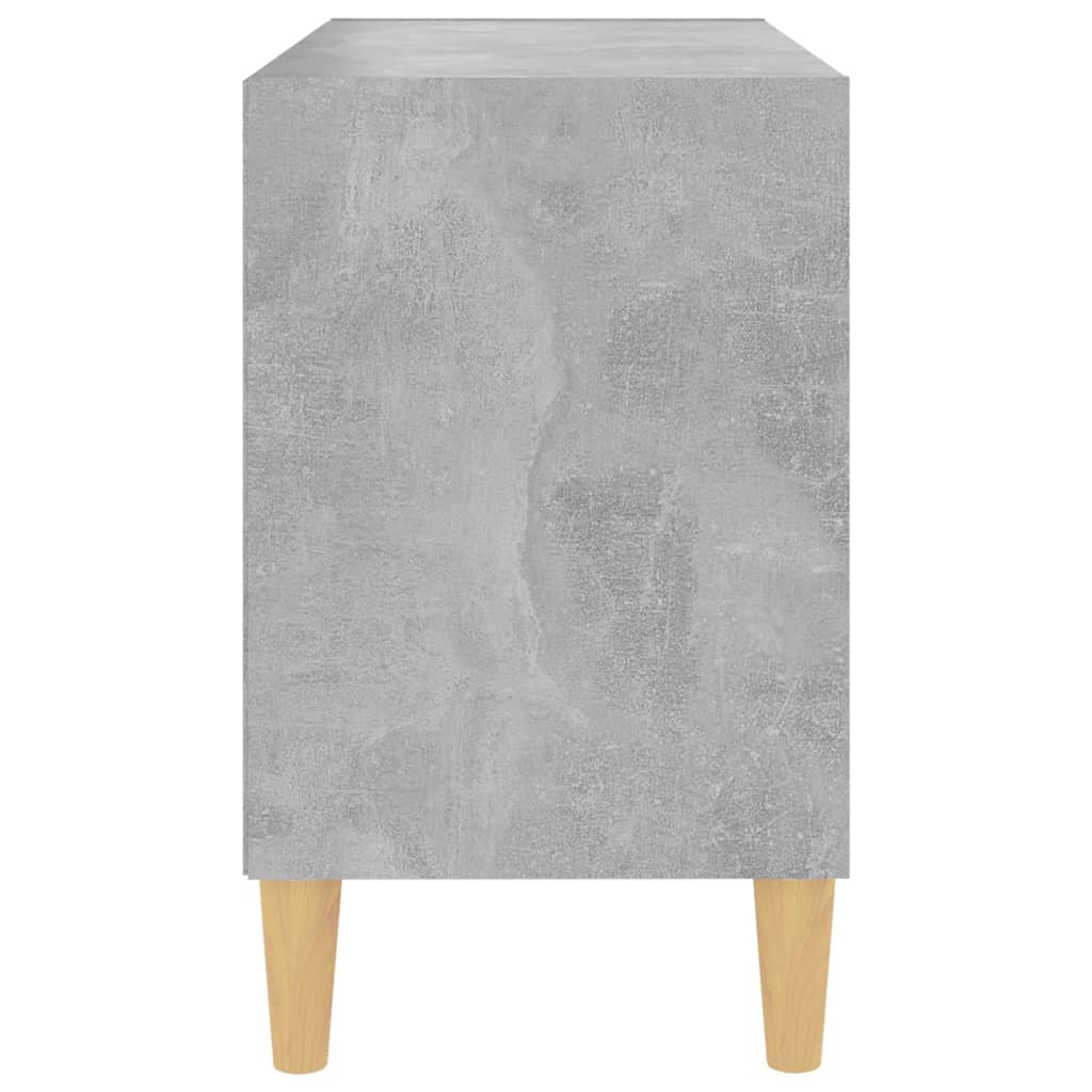 Mobile TV con Gambe Legno Massello Grigio Cemento 69,5x30x50 cm - homemem39
