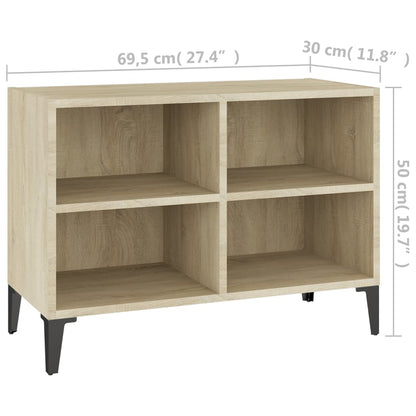 Mobile TV con Gambe in Metallo Rovere Sonoma 69,5x30x50 cm - homemem39