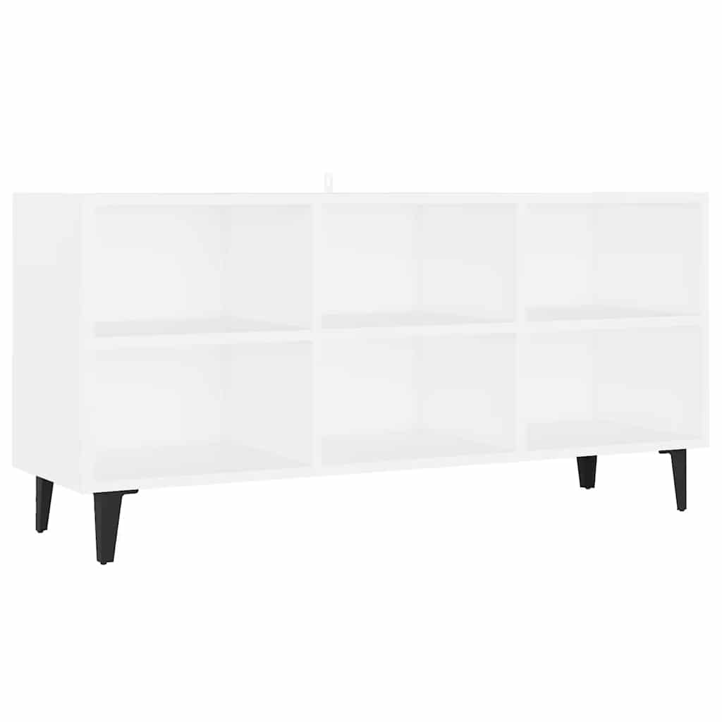 Mobile TV con Gambe in Metallo Bianco 103,5x30x50 cm