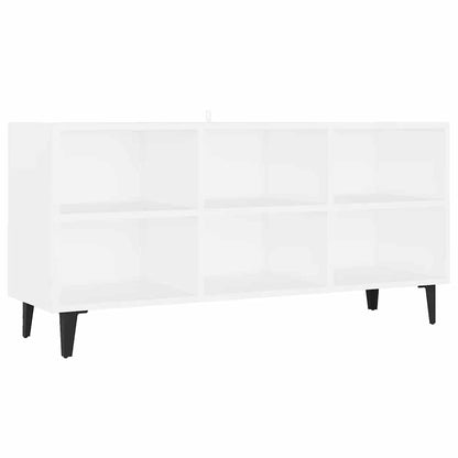 Mobile TV con Gambe in Metallo Bianco 103,5x30x50 cm