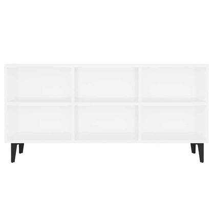 Mobile TV con Gambe in Metallo Bianco 103,5x30x50 cm