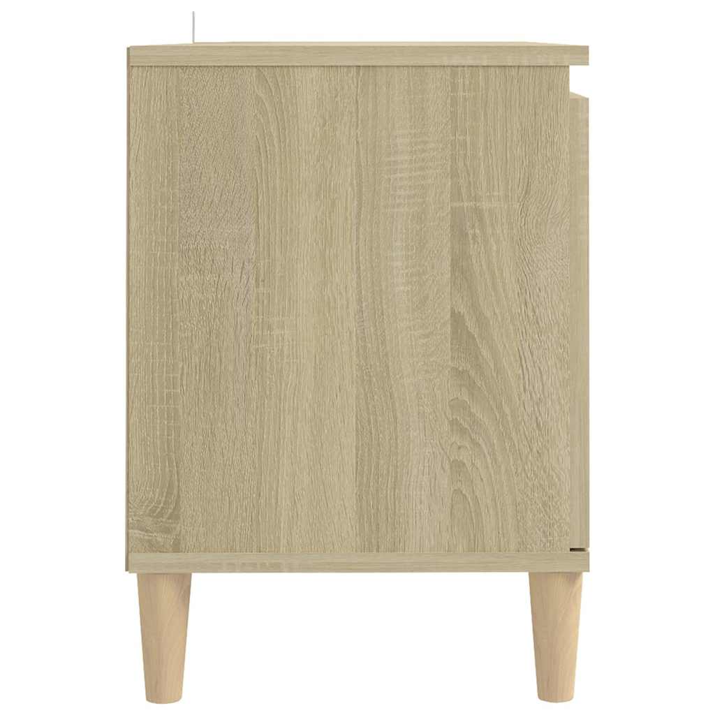 Mobile TV con Gambe in Legno Rovere Sonoma 103,5x30x50 cm