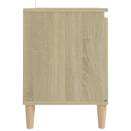 Mobile TV con Gambe in Legno Rovere Sonoma 103,5x30x50 cm