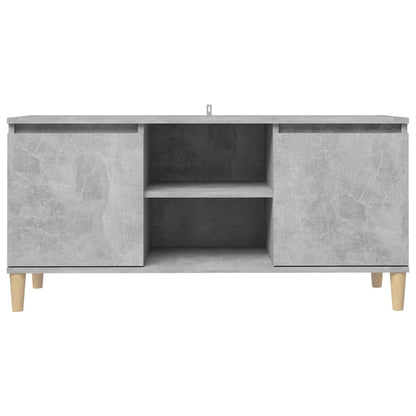 Mobile TV con Gambe in Legno Grigio Cemento 103,5x30x50 cm - homemem39