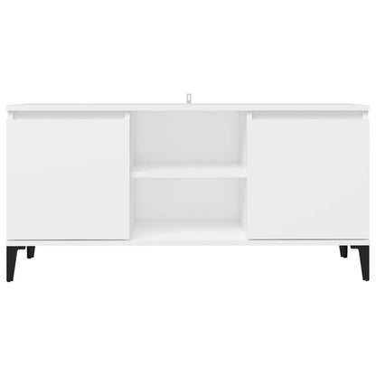 Mobile TV con Gambe in Metallo Bianco 103,5x30x50 cm - homemem39