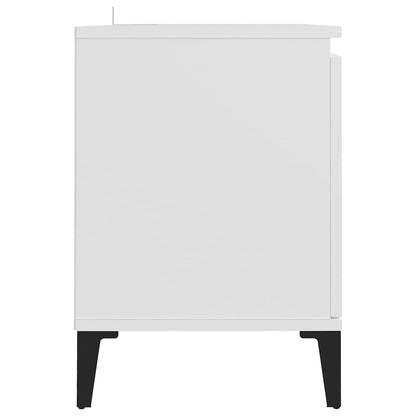 Mobile TV con Gambe in Metallo Bianco 103,5x30x50 cm