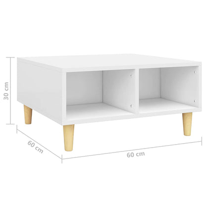 Tavolino da Salotto Bianco 60x60x30 cm in Legno Multistrato
