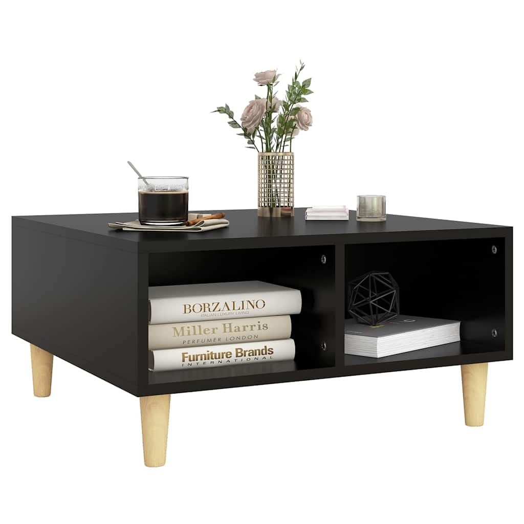 Tavolino da Salotto Nero 60x60x30 cm in Legno Multistrato