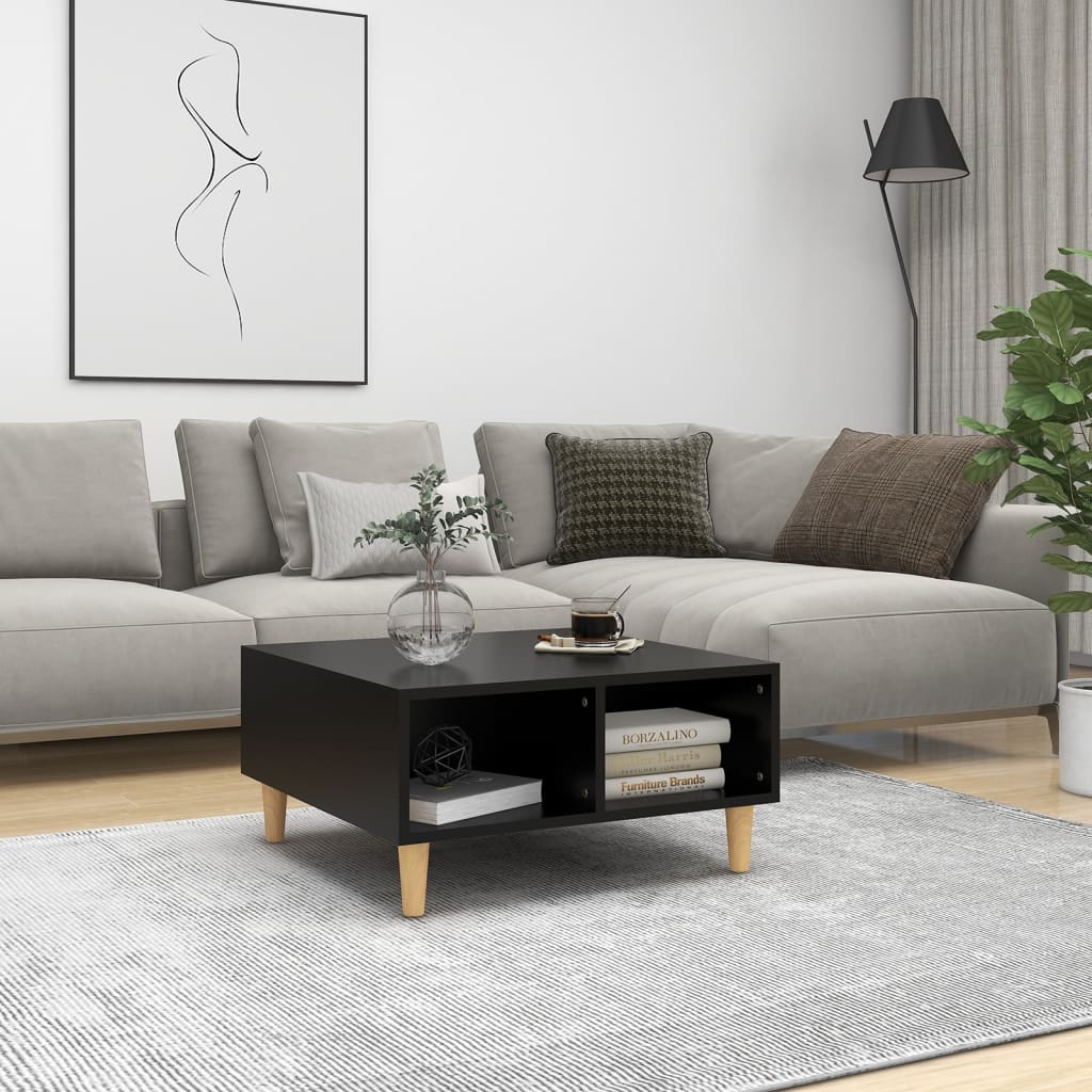 Tavolino da Salotto Nero 60x60x30 cm in Legno Multistrato | homemem39