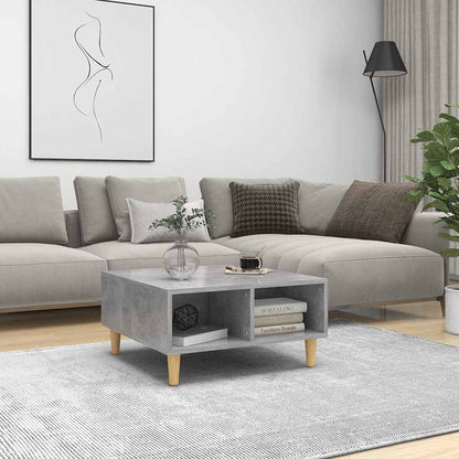 Tavolino da Salotto Grigio Cemento 60x60x30cm Legno Multistrato