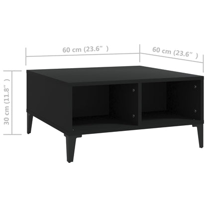 Tavolino da Salotto Nero 60x60x30 cm in Legno Multistrato | homemem39