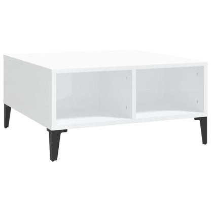Tavolino da Salotto Bianco Lucido 60x60x30 cm Legno Multistrato | homemem39