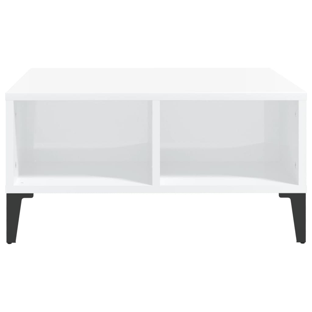 Tavolino da Salotto Bianco Lucido 60x60x30 cm Legno Multistrato | homemem39