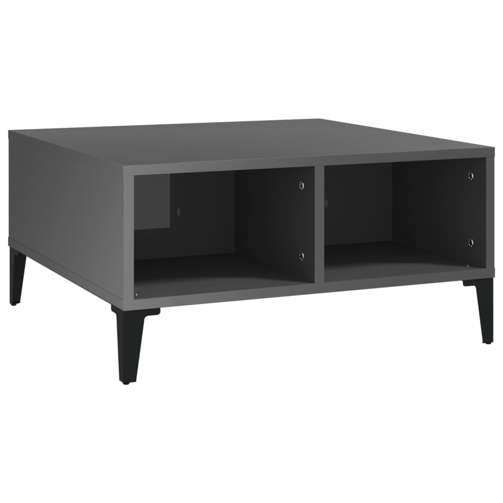 Tavolino da Salotto Grigio Lucido 60x60x30 cm Legno Multistrato | homemem39