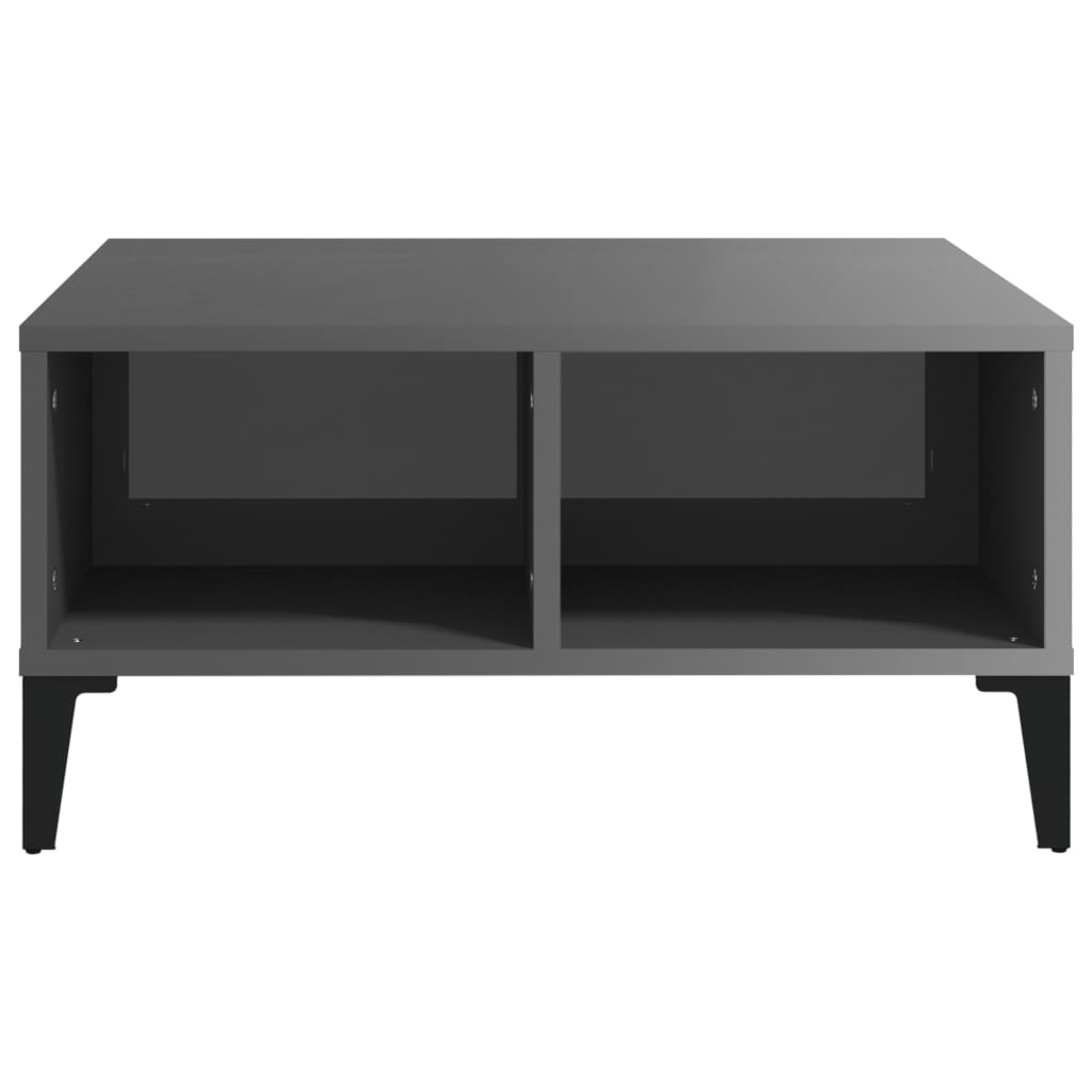 Tavolino da Salotto Grigio Lucido 60x60x30 cm Legno Multistrato | homemem39