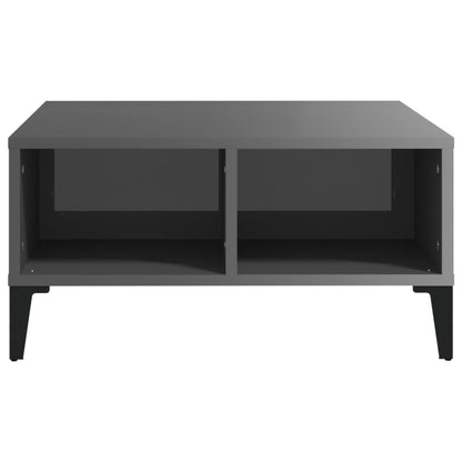 Tavolino da Salotto Grigio Lucido 60x60x30 cm Legno Multistrato | homemem39