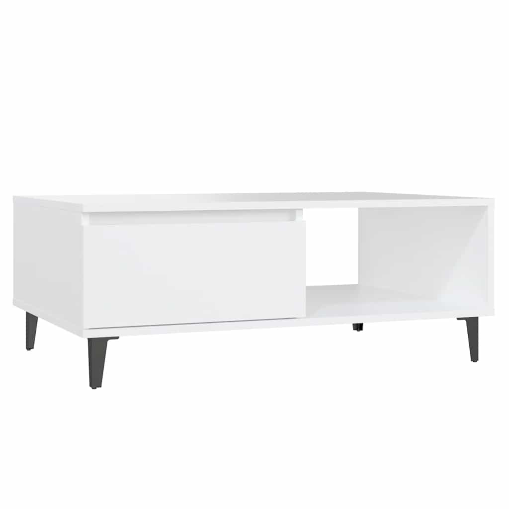 Tavolino da Salotto Bianco 90x60x35 cm in Legno Multistrato | homemem39