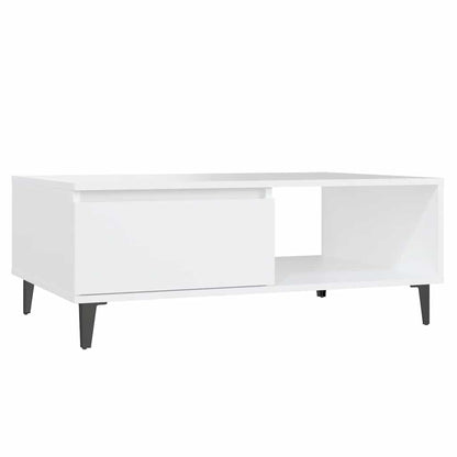Tavolino da Salotto Bianco 90x60x35 cm in Legno Multistrato | homemem39