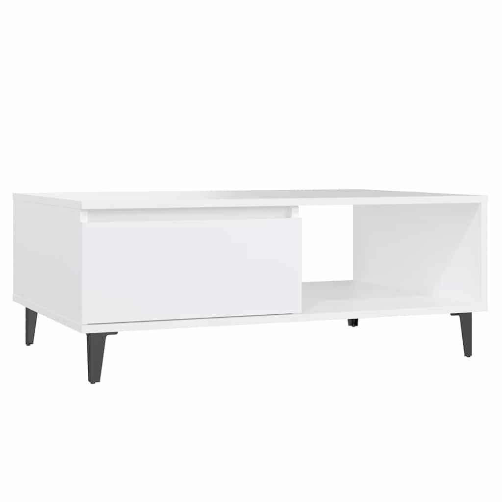 Tavolino da Salotto Bianco 90x60x35 cm in Legno Multistrato