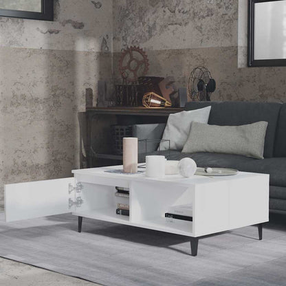 Tavolino da Salotto Bianco 90x60x35 cm in Legno Multistrato