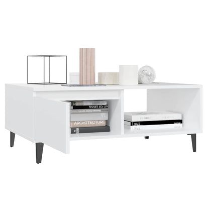Tavolino da Salotto Bianco 90x60x35 cm in Legno Multistrato