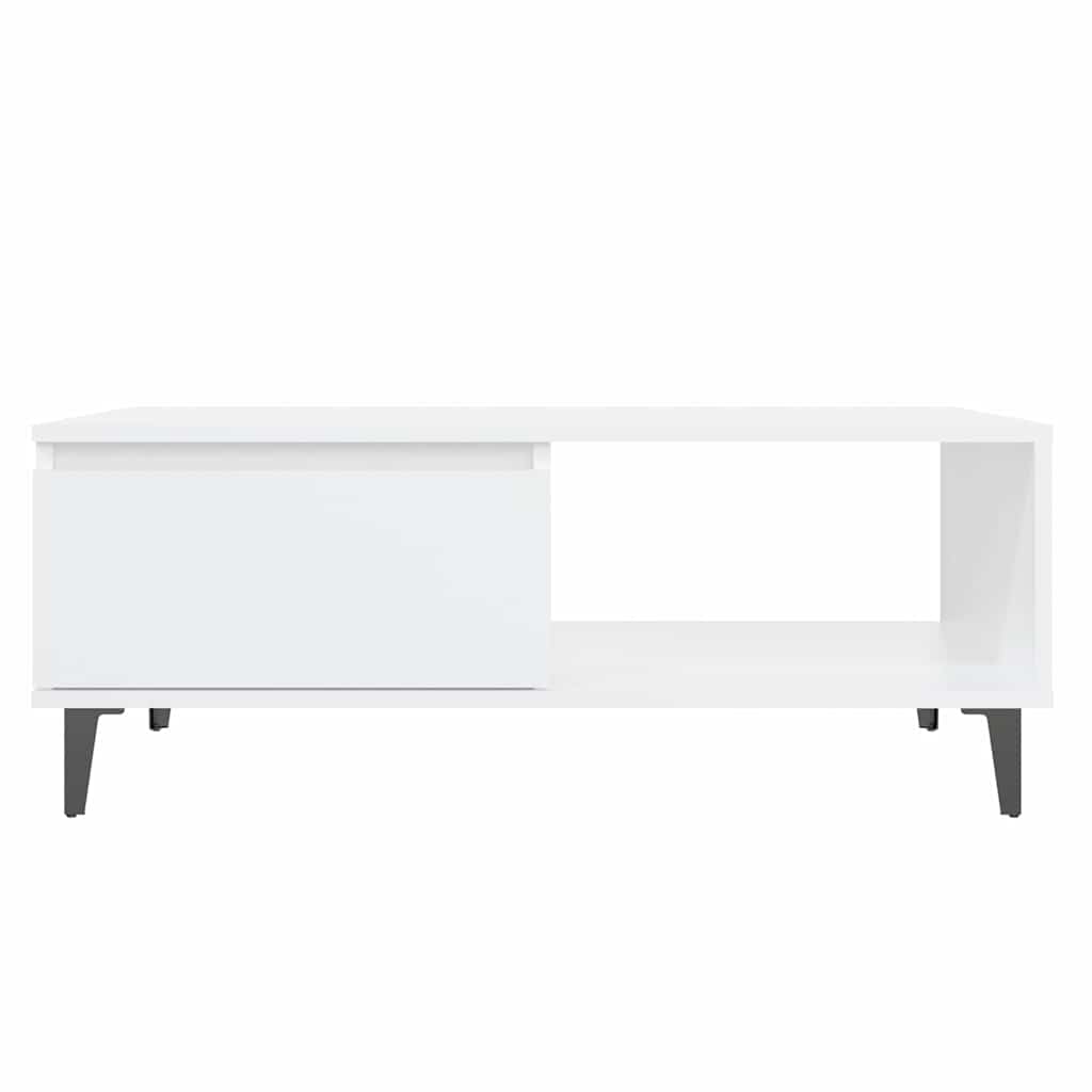 Tavolino da Salotto Bianco 90x60x35 cm in Legno Multistrato