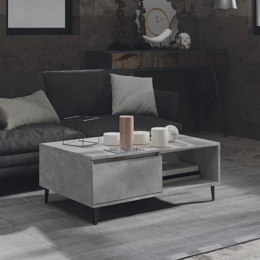 Tavolino da Salotto Grigio Cemento 90x60x35cm Legno Multistrato | homemem39