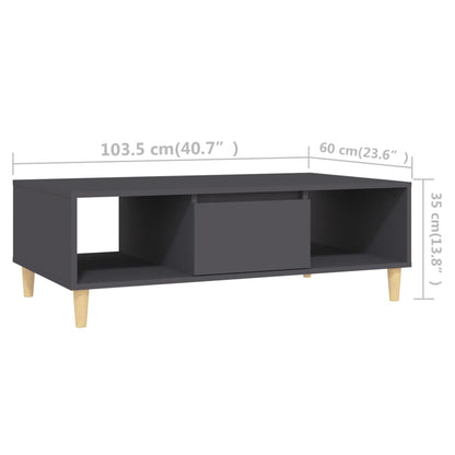 Tavolino da Salotto Grigio 103,5x60x35 cm in Legno Multistrato | homemem39