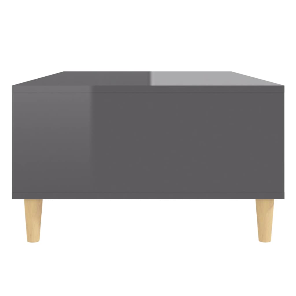 Tavolino Salotto Grigio Lucido 103,5x60x35cm Legno Multistrato | homemem39