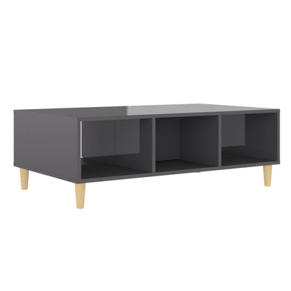 Tavolino Salotto Grigio Lucido 103,5x60x35cm Legno Multistrato | homemem39